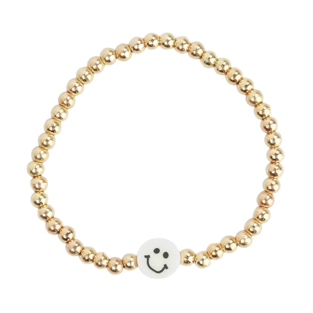 Gold Beaded Smiley Bracelet
