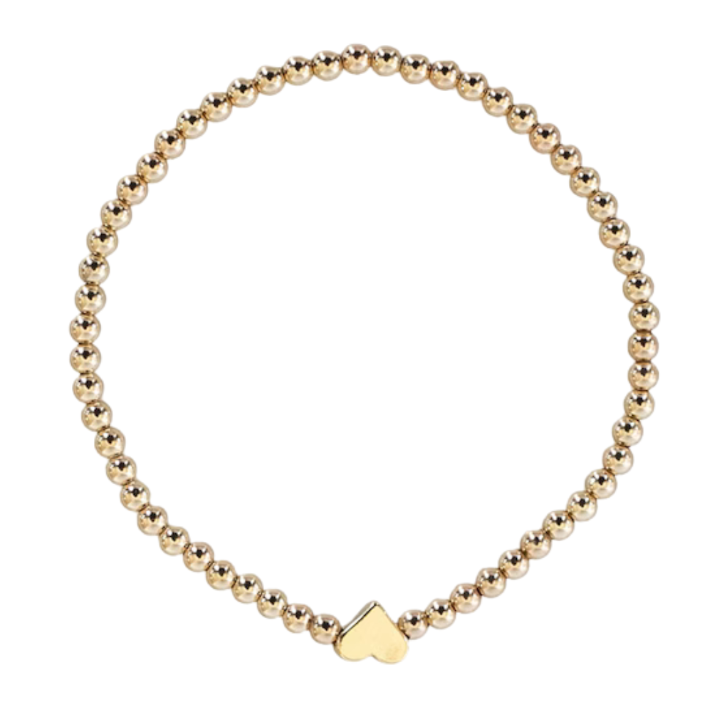 Gold Beaded Hearth Bracelet