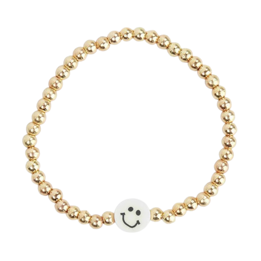 Gold Beaded Smiley Bracelet