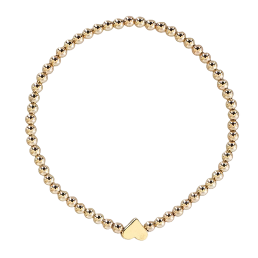Gold Beaded Hearth Bracelet
